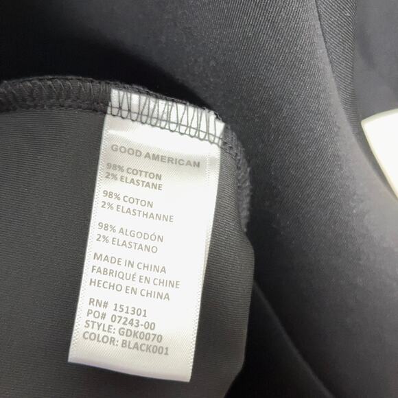 GOOD AMERICAN Strong Shoulder Scuba T-Shirt Mini Dress Black {3T18} - Picture 8 of 8